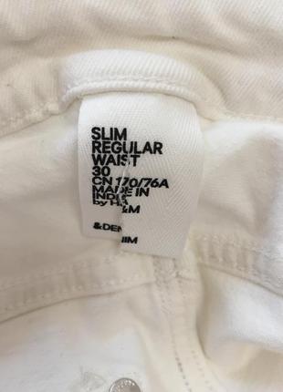 Білі джинси h&m з прорізами потертостями6 фото