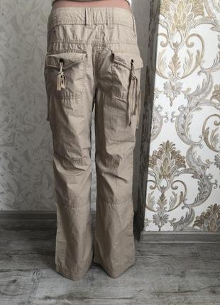Брюки  штаны в стиле милитари сафари бежевые беж модные спортивные модные m&s2 фото