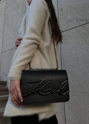 Женская сумка из эко-кожи карл лагерфельд karl lagerfeld молодежная, брендовая сумка через плечо7 фото