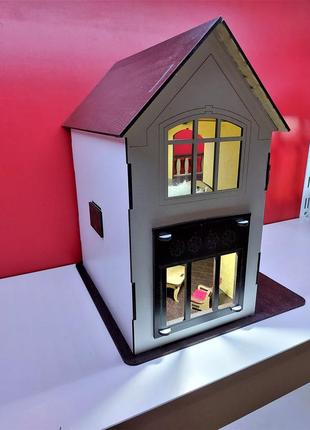 Кукольный домик для куклы лол белый + мебель в подарок! 30см×23см1 фото