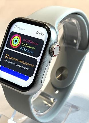 Смарт часы 9 серии smart watch gs9  mini 41 mm украинское меню с функцией звонка. цвет серебристые