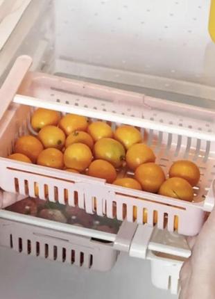 Розсувний пластиковий контейнер для зберігання продуктів у холодильнику