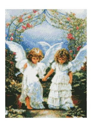 Алмазна мозаїка strateg преміум дівчата-ангели 30х40 см hx015