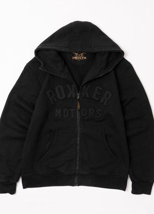 Rokker zip hoodie black мужское худи