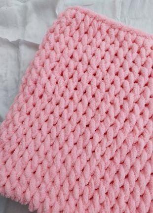 Детский розовый плюшевый плед конверт одеяло3 фото