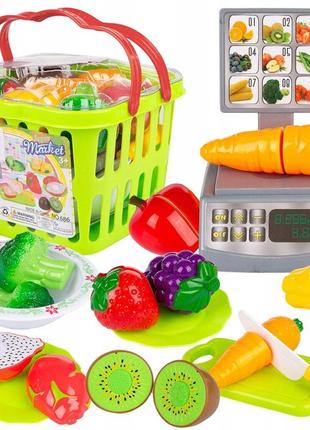Кошик для покупок овочі фрукти на липучці 15 штук