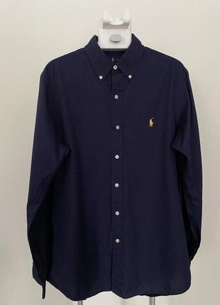Polo ralph lauren сорочка з довгим рукавом темно синя