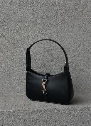 Жіноча сумка із еко-шкіри ysl hobo black ив сен лоран хобо yves saint laurent чорного кольору молодіжна, брендова сумка