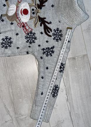 Новогодний свитер вязаный mizgin на 2-3 года туречки3 фото