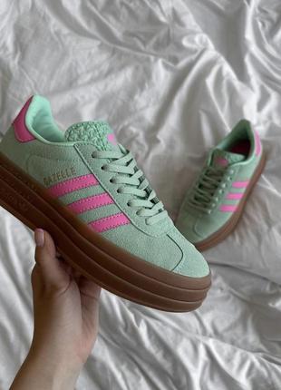 Кроссовки adidas gazelle green pink