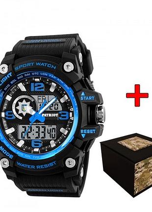 Годинник наручний patriot 012bubkpo поліція чорні з синім + коробка.