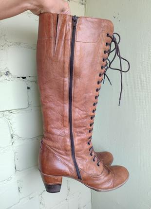Кожаные сапоги jones bootmaker высокие на шнуровке известного британского бренда винтаж3 фото