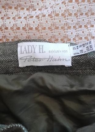 Шерсть винтажная стильная юбка-миди полусолнце lady h для peter hahn, есть нюанс5 фото
