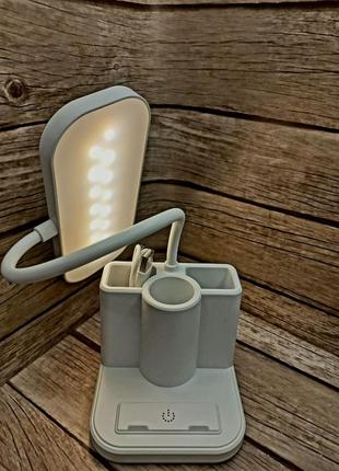 Світлодіодна настільна лампа led table lamp qp-2209-b з usb юсб тепле і холодне біле світло