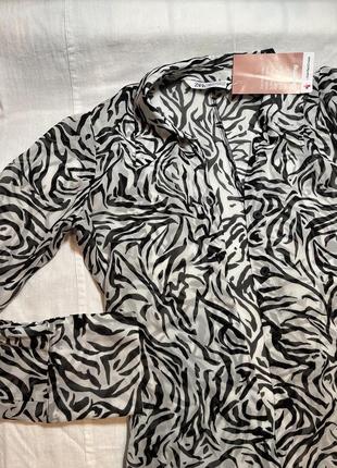 Сорочка рубашка зебра принт , сорочка жіноча , рубашка з тваринним принтом1 фото