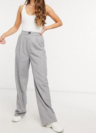 Stradivarius wide leg брюки серые