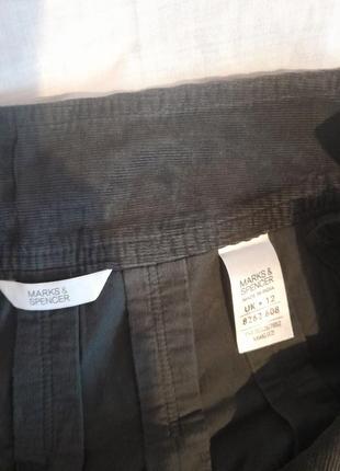 Черная вельветовая юбка с вышивкой и бисером marks & spencer4 фото