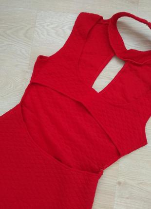 Красное платье миди с открытой спиной по фигуре с-м размер2 фото