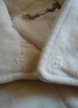 Next made in lithuania белое шерстяное пальто, 80% wool шерсть, слоновая кость10 фото