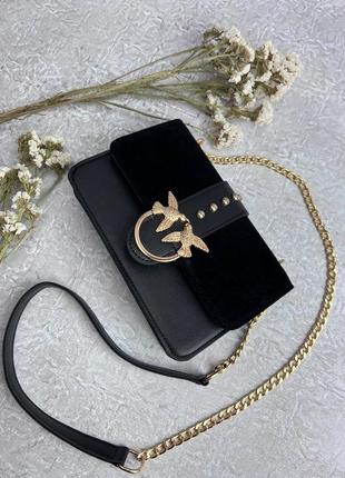 Жіноча сумочка pinko gold замш 😍2 фото