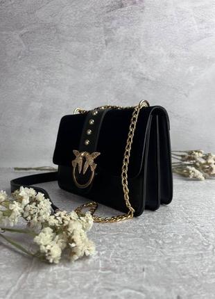 Жіноча сумочка pinko gold замш 😍4 фото