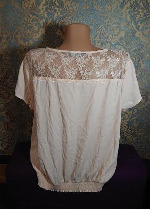 Женская блуза пудрового цвета кружево блузка р.44 /464 фото