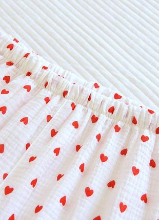 Муслиновая пижама домашний костюм в сердечки сердечка тройка s-l 44-488 фото