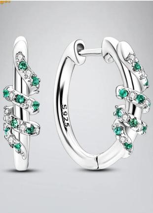 Серьги кольца серебро silver_pandora original