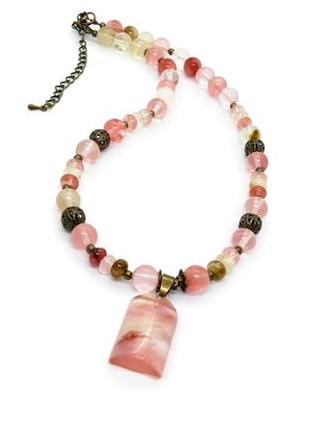 🌺⛓ ніжне ошатне кольє чокер з рожевого турмаліну