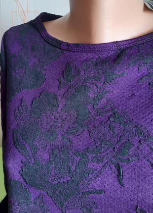 Красивая кофточка фиолетового цвета с красивой цветочной вышивкой janina с биркой4 фото