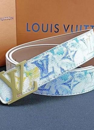 Ремень louis vuitton кожаный классический пояс мужской3 фото