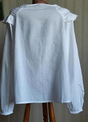 Блузка с кружевом, бабовна, винтаж, большой размер3 фото