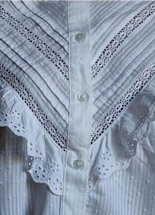Блузка с кружевом, бабовна, винтаж, большой размер2 фото