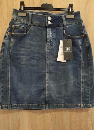 Стильна брендова джинсова спідниця1 фото