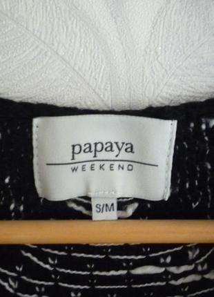 Papaya weekend шикарне пончо, в'язана накидка з бахромою, шаль print орнамент casual вінтаж4 фото