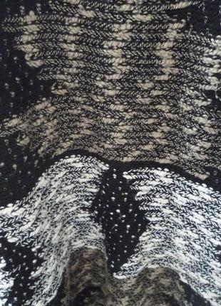 Papaya  weekend шикарное пончо, вязаная накидка с бахромой, шаль print орнамент casual винтаж9 фото
