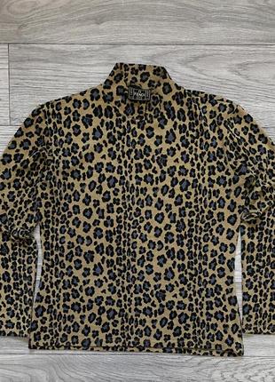 Оригинальная леопардовая блуза гольф кофточка fendi
