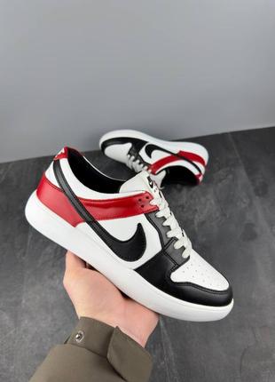 Мужские кожаные кеды с логотипом nike1 фото