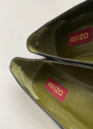 Кожаные лакированные туфли с квадратным носом kenzo8 фото