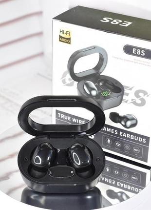 Бездротові вакуумні сенсорні навушники e8s games stereo earphones black6 фото