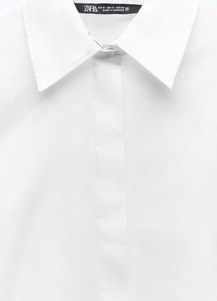 Рубашка оверсайз с полосатыми манжетами zara3 фото