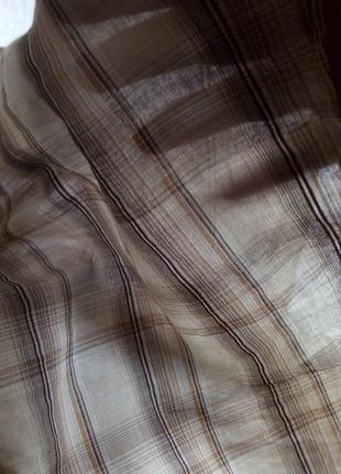 Легкий летний сарафан с открытой спиной в клетку бежево коричневые цвета, хлопок, xaact6 фото