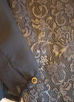Кружевная блуза туника мини-платье с напылением5 фото