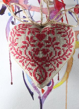 Текстильне серце монограма5 фото