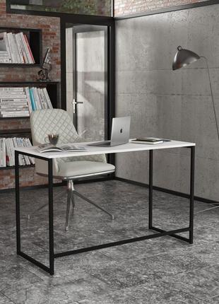 Письменный стол компьютерный liner loft белый. столы рабочие письменные лофт для дома и офиса1 фото