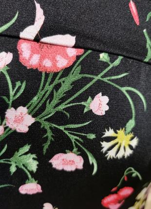 Летние штаны брюки палаццо кюлоты высокая талия посадка jcl в принт цветы6 фото