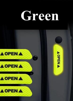 Наклейки на двери автомобиля open зеленые