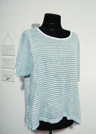 Фирменная натуральная базовая льняная тельняшка оверсайз 100% лён трикотаж супер качество!3 фото