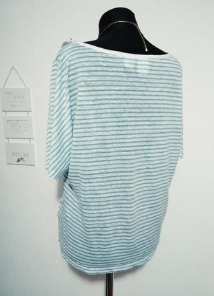 Фирменная натуральная базовая льняная тельняшка оверсайз 100% лён трикотаж супер качество!4 фото