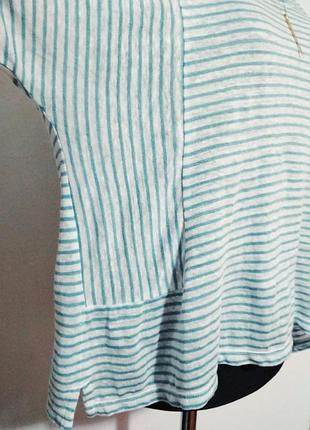 Фирменная натуральная базовая льняная тельняшка оверсайз 100% лён трикотаж супер качество!7 фото